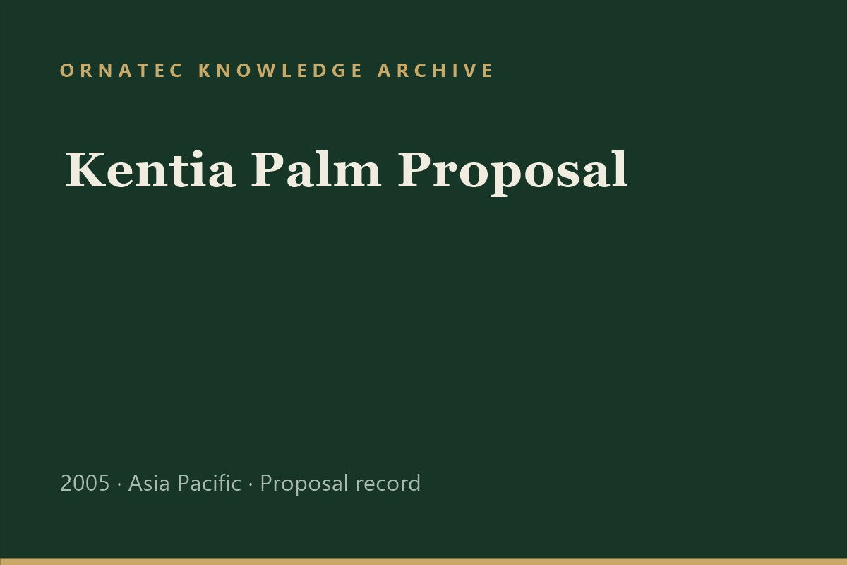 The 2005 Kentia Palm Proposal: Selling the Interior Specialist