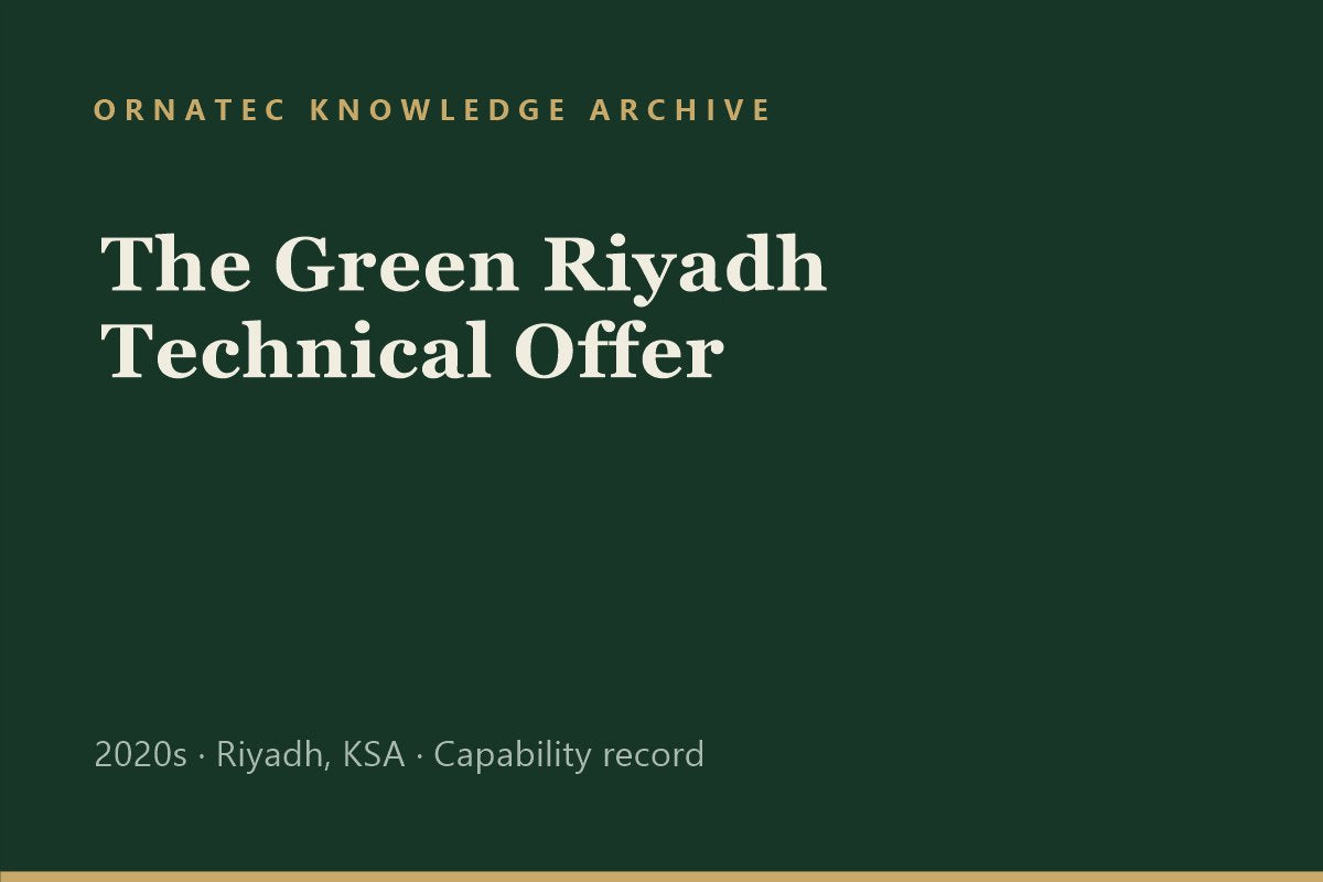 The Green Riyadh Technical Offer: Bidding to Run a City's Trees