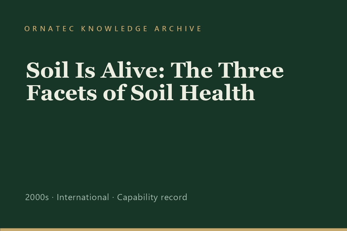 Soil Is Alive: The Three Facets of Soil Health