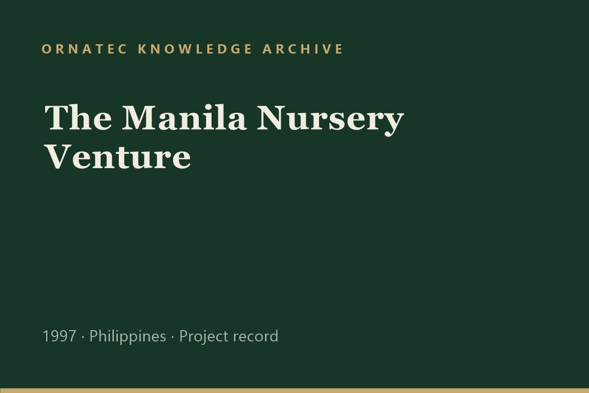 The Manila Nursery Venture: First ISO-Certified Nursery in the Philippines