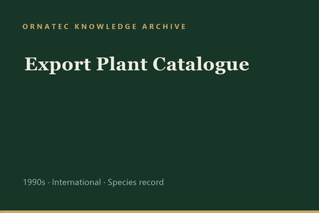 Ornatec Knowledge Archive record cover: Export Plant Catalogue