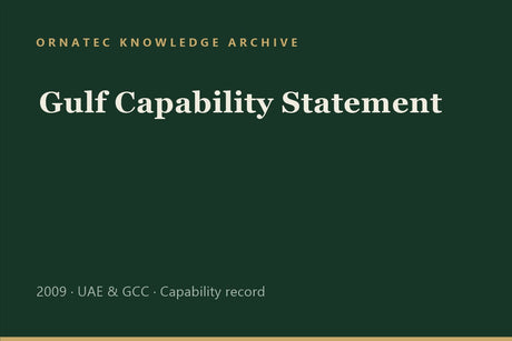 Ornatec Knowledge Archive record cover: Gulf Capability Statement