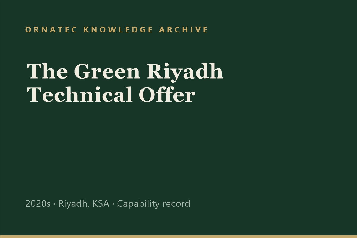 Ornatec Knowledge Archive record cover: The Green Riyadh Technical Offer