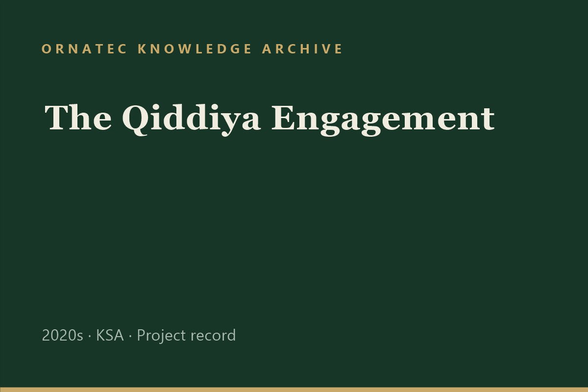 Ornatec Knowledge Archive record cover: The Qiddiya Engagement