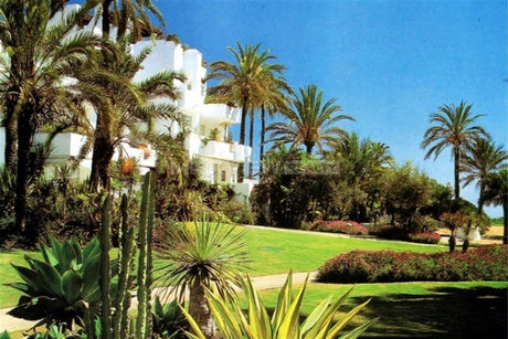 Villa garden landscape with layered seasonal planting